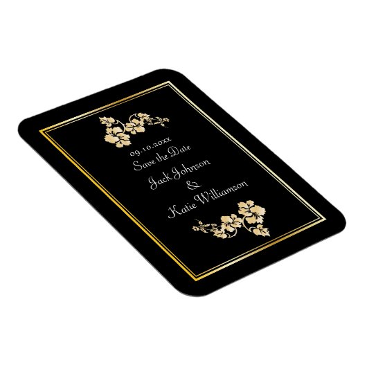 Magnet Flexible Elément de fleurs avec des bordures d'or (Côté Droit)