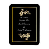 Magnet Flexible Elément de fleurs avec des bordures d'or (Vertical)