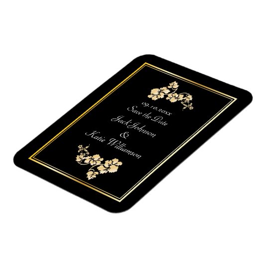 Magnet Flexible Elément de fleurs avec des bordures d'or (Côté Gauche)