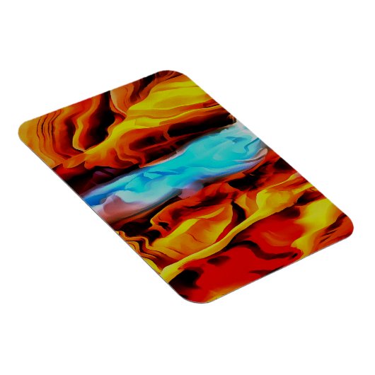 Magnet Flexible Eléments Chauds Et Froids Acrylique Verser Abstrai (Côté Droit)