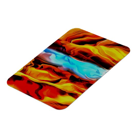 Magnet Flexible Eléments Chauds Et Froids Acrylique Verser Abstrai (Côté Gauche)