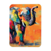 Magnet Flexible Eléphant arc-en-ciel Abstrait (Vertical)