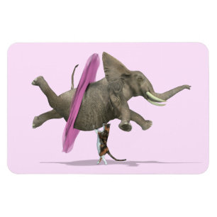 Magnet Flexible Eléphant Avec Tutu Rose