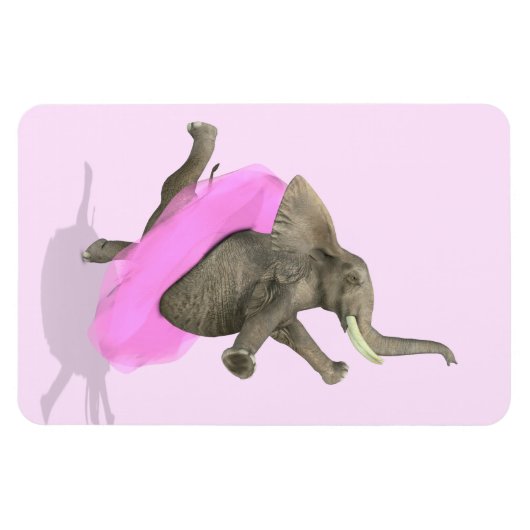 Magnet Flexible Eléphant Avec Tutu Rose (Horizontal)