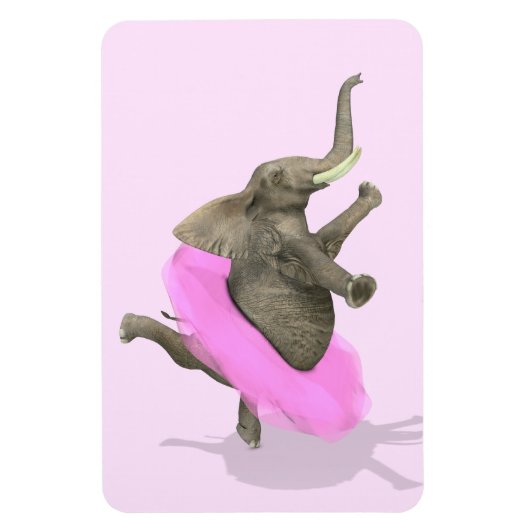 Magnet Flexible Eléphant Avec Tutu Rose (Vertical)