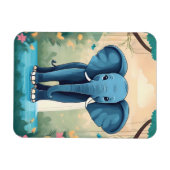 Magnet Flexible Eléphant Bébé Bleu Whimsical, (Horizontal)