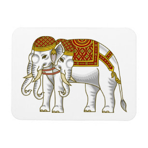 Magnet Flexible Elephant blanc thaïlandais Erawan