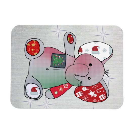 Magnet Flexible Éléphant de Noël (Horizontal)