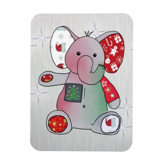 Magnet Flexible Éléphant de Noël (Vertical)
