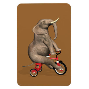Magnet Flexible Eléphant Gentil À Tricycle