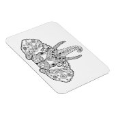 Magnet Flexible Eléphant inspiré Zentangle (Côté Droit)
