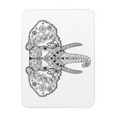 Magnet Flexible Eléphant inspiré Zentangle (Vertical)