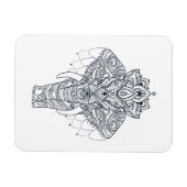 Magnet Flexible Eléphant inspiré Zentangle (Horizontal)