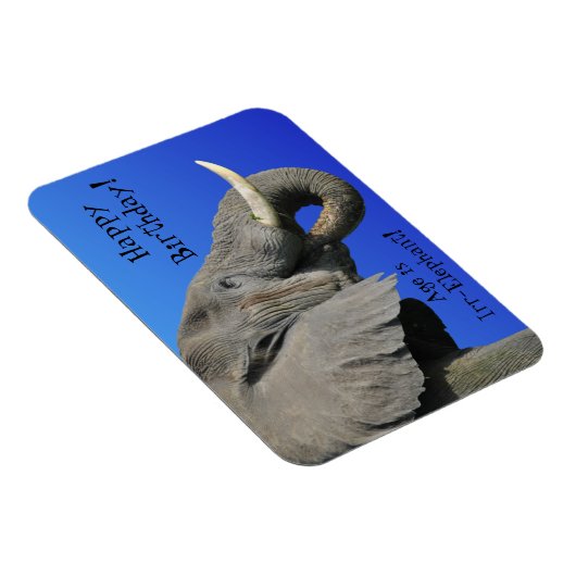 Magnet Flexible Elephant Joyeux Anniversaire Funny Age est Irr Ele (Côté Droit)