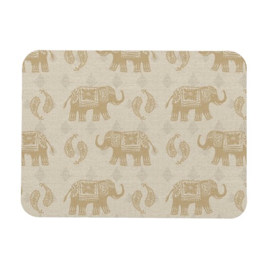 Magnet Flexible Elephant Motif de la caravane Kaki (Horizontal)