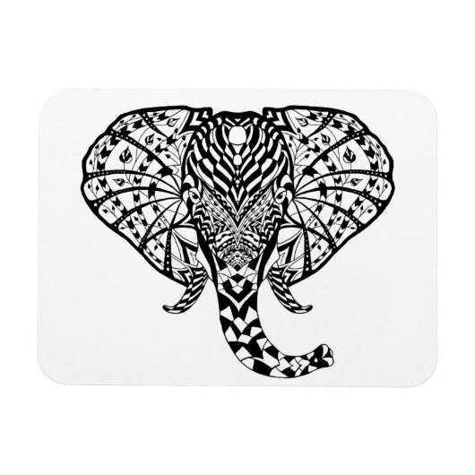 Magnet Flexible Eléphant Motif ethnique (Horizontal)