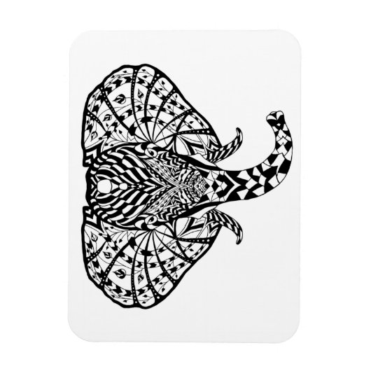 Magnet Flexible Eléphant Motif ethnique (Vertical)