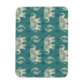 Magnet Flexible Elephant Teal Caravan Pattern (Vertical)