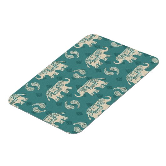 Magnet Flexible Elephant Teal Caravan Pattern (Côté Gauche)