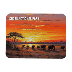 Magnet Flexible Eléphants dans le Parc national de Chobe Botswana
