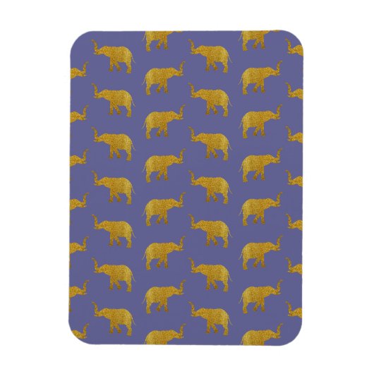 Magnet Flexible Eléphants de trompette d'or (Vertical)