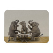 Magnet Flexible Elephants having tea party (Horizontal)