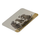 Magnet Flexible Elephants having tea party (Côté Gauche)