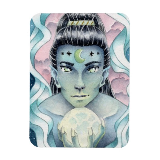 Magnet Flexible Elfe de la Lune Aquarelle (Vertical)