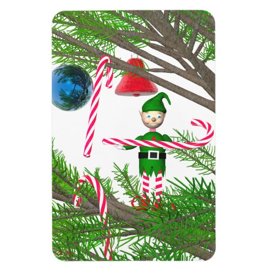 Magnet Flexible Elfe Sucre de canne de Noël (Vertical)