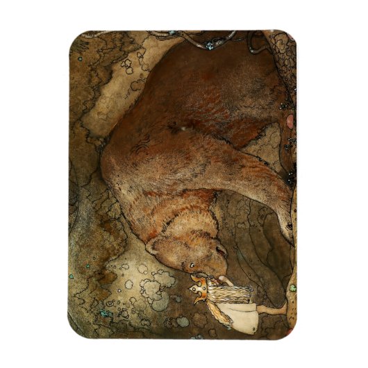 Magnet Flexible "Elle a embrassé l'ours" par John Bauer (Vertical)