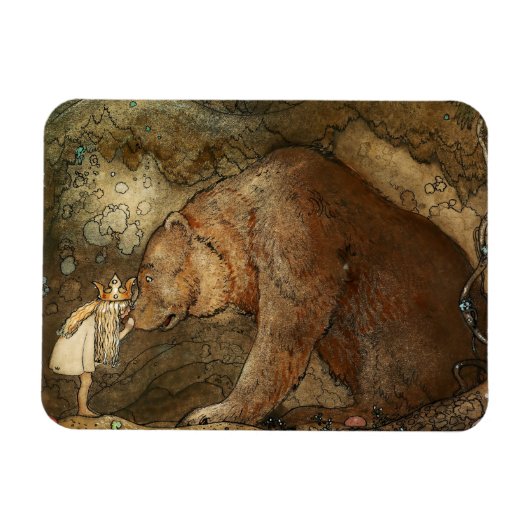 Magnet Flexible « Elle embrassa l'ours » de John Bauer (Horizontal)