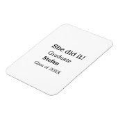 Magnet Flexible Elle l'a fait diplômée ajouter nom classe de texte (Côté Gauche)