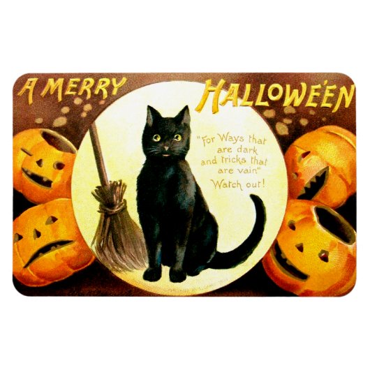 Magnet Flexible Ellen H. Clapsaddle : Chat Halloween (Horizontal)