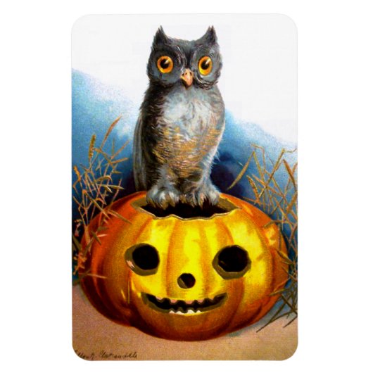 Magnet Flexible Ellen H. Clapsaddle : Chouette d'Halloween (Vertical)