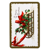 Magnet Flexible Ellen H. Clapsaddle : Sledge avec Holly (Vertical)