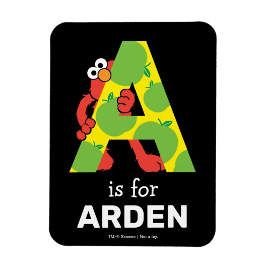 Magnet Flexible Elmo Alphabet | Une pomme (Vertical)