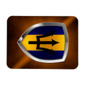 Magnet Flexible Emblème métallique de la Barbade (Horizontal)