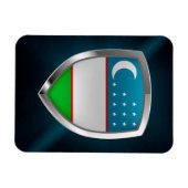 Magnet Flexible Emblème métallique de l'Ouzbékistan (Horizontal)