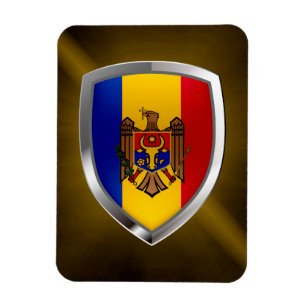 Magnet Flexible Emblème métallique de Moldavie