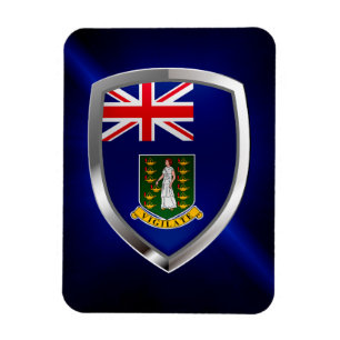 Magnet Flexible Emblème métallique des îles Vierges britanniques
