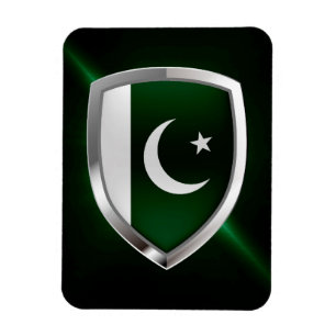 Magnet Flexible Emblème métallique du Pakistan