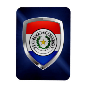Magnet Flexible Emblème métallique du Paraguay