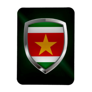 Magnet Flexible Emblème métallique du Suriname