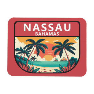 Magnet Flexible Emblème rétro de Nassau Bahamas