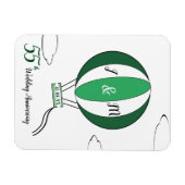 Magnet Flexible Emerald 55e anniversaire mariage montgolfière (Horizontal)