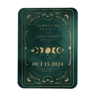Magnet Flexible Emerald Green Gold Tarot Celestial Enregistrer la