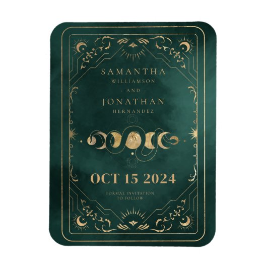 Magnet Flexible Emerald Green Gold Tarot Celestial Enregistrer la  (Vertical)