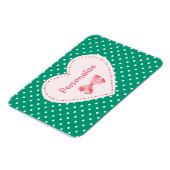Magnet Flexible Emerald Green Heart Avec Nom (Côté Gauche)