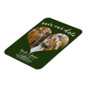 Magnet Flexible Emerald Green Heart Photo Wedding Enregistrer la d (Côté Gauche)