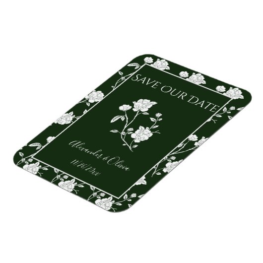 Magnet Flexible Emerald Green Rose Enregistrer l'aimant Date (Côté Gauche)